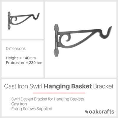 Cast Iron Victorian Scroll Hanging Basket Bracket