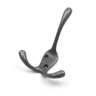 Cast Iron Victorian Triple Coat Hook - Pack of 5 Hooks - 3
