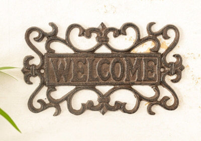 Cast Iron Welcome Hanging Sign Plaque