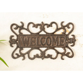 Cast Iron Welcome Hanging Sign Plaque