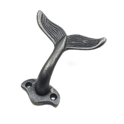 Cast Iron Whale Tail Shaped Decorative Wall Hook