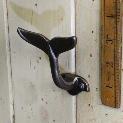 Cast Iron Whale Tail Shaped Decorative Wall Hook - 3