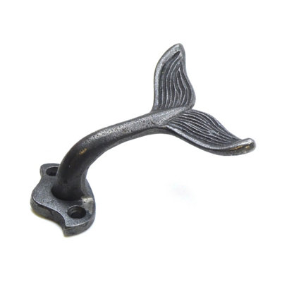 Cast Iron Whale Tail Shaped Decorative Wall Hook - 4