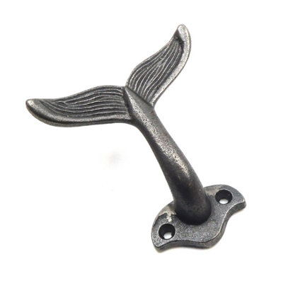 Cast Iron Whale Tail Shaped Decorative Wall Hook - 5