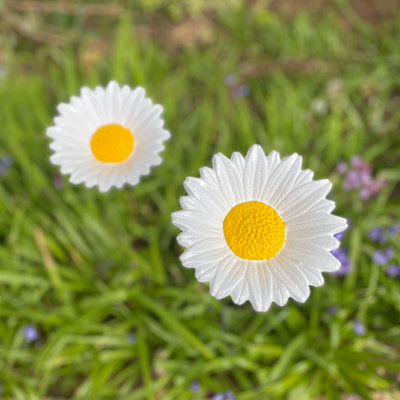 Cast Iron Wild Bird Daisy Flower Dish Bird Feeder (Set of 2)