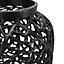 Cast Lattice Vase - Aluminium - L27 x W27 x H68 cm - Black