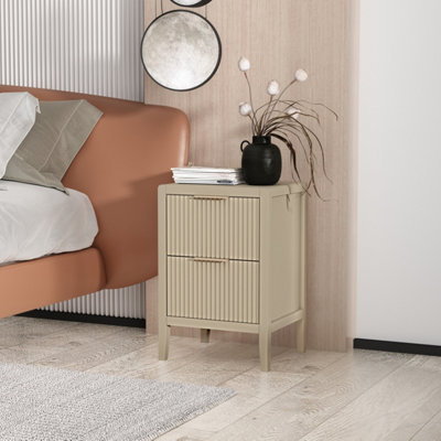 Castel 2 Drawer Clay Bedside Table