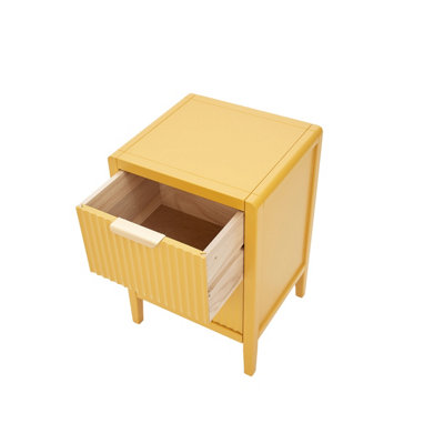 Castel 2 Drawer Mustard Bedside Table