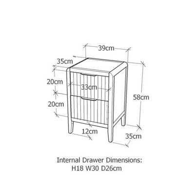 Castel 2 Drawer Mustard Bedside Table