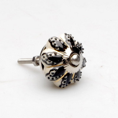 Castelion Black and Gold Pumpkin Ceramic Cabinet Knob