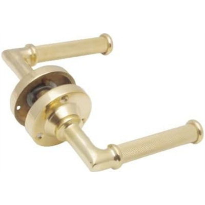 Castelion Brass Knurled Lever On Rose Door Handles 