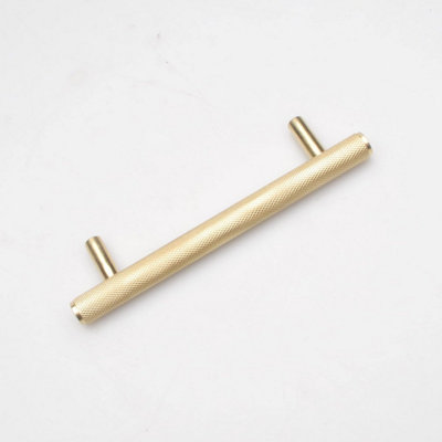 Castelion Brass Knurled Round 140mm Bar Pull Handle 