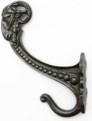 Castelion Cast Iron Rams Head Hat and Coat Hook