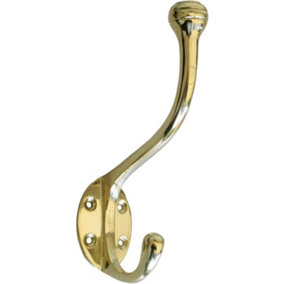 Castelion Large Brass Single Hat and Coat Hooks