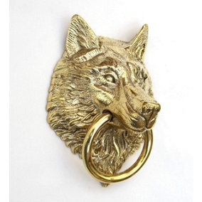 Castelion Solid Brass Wolf Door Knocker