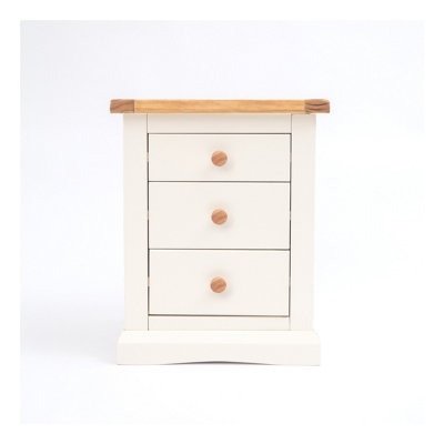 Castelli 3 Drawer Bedside Table Wood Knob