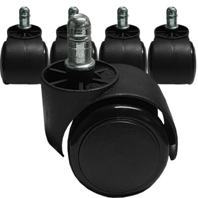 Castor wheel swivel replacements for Office chair Gaming Chair Desk Chair Divan Bed Sofa Table Desk Draws pack of 5 50mm