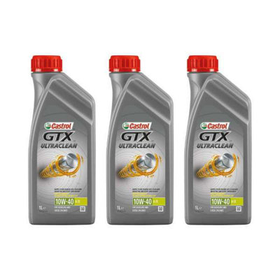 Castrol GTX Ultraclean 10W-40 A/B Engine Oil 1L - Pack of 3