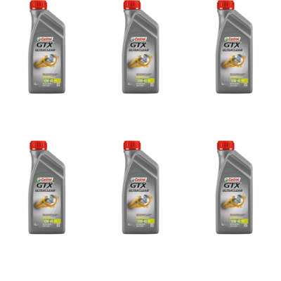 Castrol GTX Ultraclean 10W-40 A/B Engine Oil 1L - Pack of 6