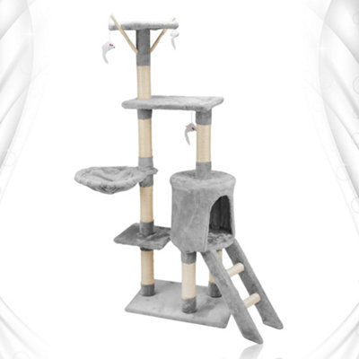 Cat Activity Tree with Scratching Posts Outdoor Cat Climbing Tree ...