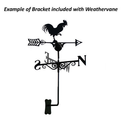 Cat and Ball Weathervane - Solid Steel - W61 x H88 cm - Black