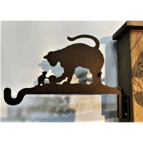 Cat and Mouse Projection Hanging Bracket - L26 cm - Black