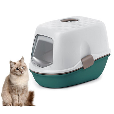CAT CENTRE 58cm Green Jumbo Hooded Scoopless Cat Litter Tray - Sieve Toilet - 7