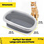 CAT CENTRE 58cm Grey Jumbo Open Cat Litter Tray Wide Rim Grey - Easy Access Box