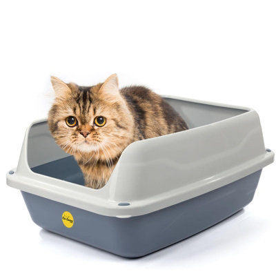 CAT CENTRE BIG Cat Litter Tray Extra Deep Anti Spillage Box DIY at B Q