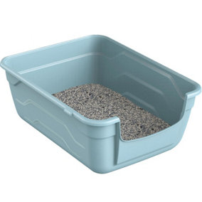 CAT CENTRE Blue Large Cat Litter Tray - High Sided Toilet Box