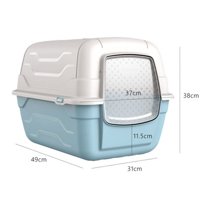 CAT CENTRE Cat Blue Large Hooded Litter Tray - Enclosed Box