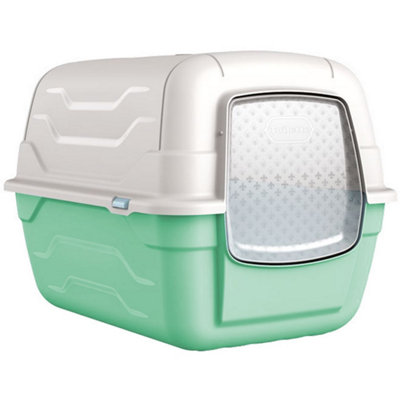 CAT CENTRE Cat Green Large Hooded Litter Tray Enclosed Box DIY at B Q