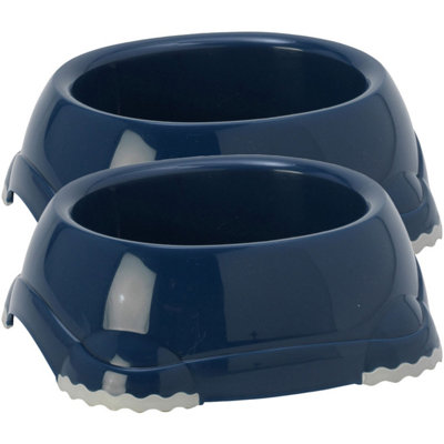 CAT CENTRE Cat Smarty Dark Blue Bowls 0.3L (Set of 2)