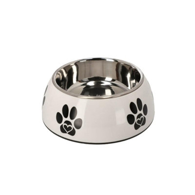 CAT CENTRE FIBI Non-Slip Base Stainless Steel Dry Food Water White Bowl 0.90L Price Comparisons | Compare The Build