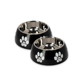CAT CENTRE FIBI Non-Slip Base Stainless Steel Food Water 0.22L Bowls (Set of 2)