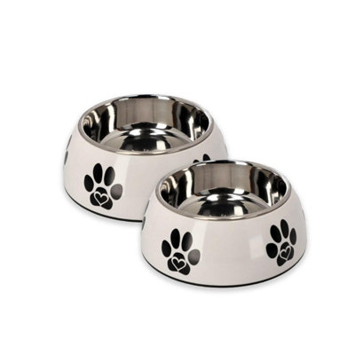 CAT CENTRE FIBI Pet Food and Water White 0.22L Bowl (Set of 2)