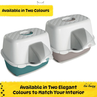 CAT CENTRE Green Waterproof Jumbo 56cm Tunnel Entry Hooded Outdoor Cat Litter Tray - 4