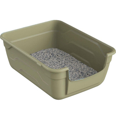 CAT CENTRE Grey Large Cat Litter Tray - High Sided Toilet Box