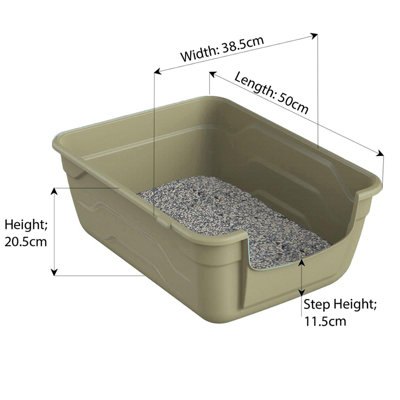 CAT CENTRE Grey Large Cat Litter Tray - High Sided Toilet Box