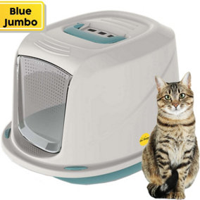 CAT CENTRE Jumbo Blue Galaxy Detachable Hooded Litter Tray with Carbon Filter