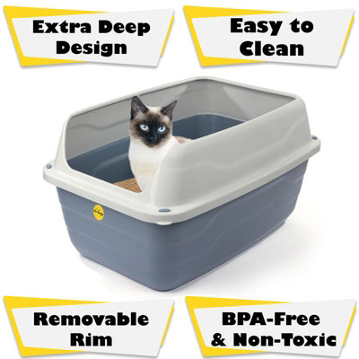 Deep cat hot sale litter tray