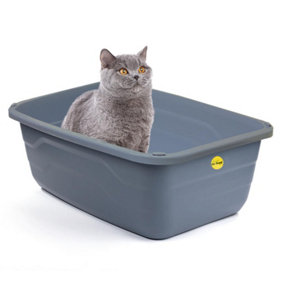 CAT CENTRE Jumbo Cat Litter Tray - Extra Deep Box - Anti-Spillage