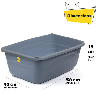 CAT CENTRE Jumbo Cat Litter Tray - Extra Deep Box - Anti-Spillage - 4