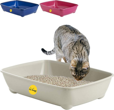 CAT CENTRE Jumbo Oval Pet Tray Without Rim Grey