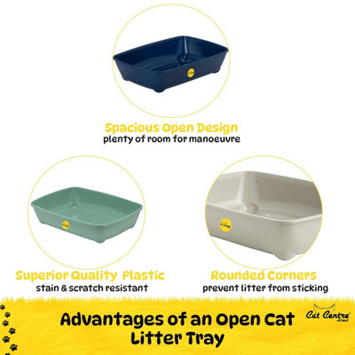 CAT CENTRE Jumbo Oval Pet Tray Without Rim Grey