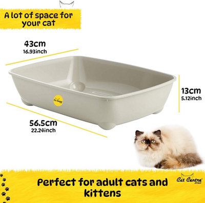 CAT CENTRE Jumbo Oval Pet Tray Without Rim Grey