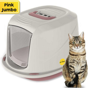 CAT CENTRE Jumbo Pink Galaxy Detachable Hooded Litter Tray with Carbon Filter