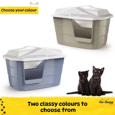 CAT CENTRE Large Hooded Pet House with Flap Door Beige - 3