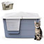 CAT CENTRE Large Hooded Pet House with Flap Door Grey
