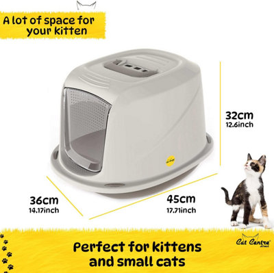 CAT CENTRE Medium Grey Galaxy Detachable Hooded Litter Tray with Carbon Filter